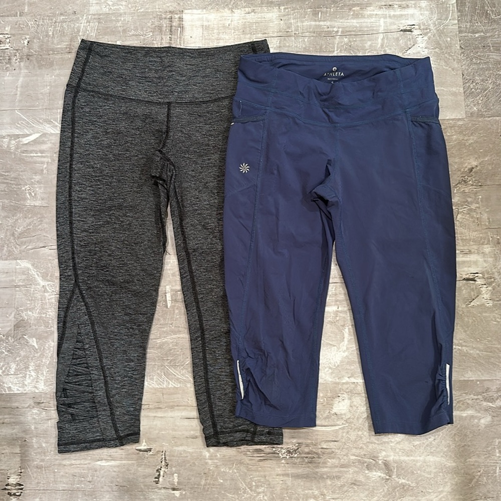 2 pairs Athleta Women's Capri Leggings Sz S